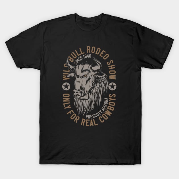 Wild Bull Rodeo Show T-Shirt by JabsCreative